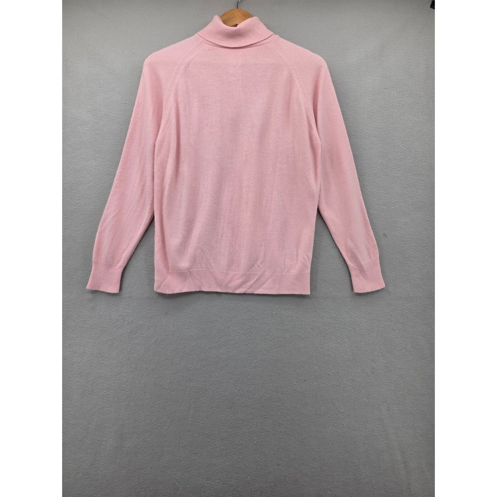 Mervyns for Her Pink Quarter Zip Mock Neck Sweater Raglan Knit Top Medium Vtg